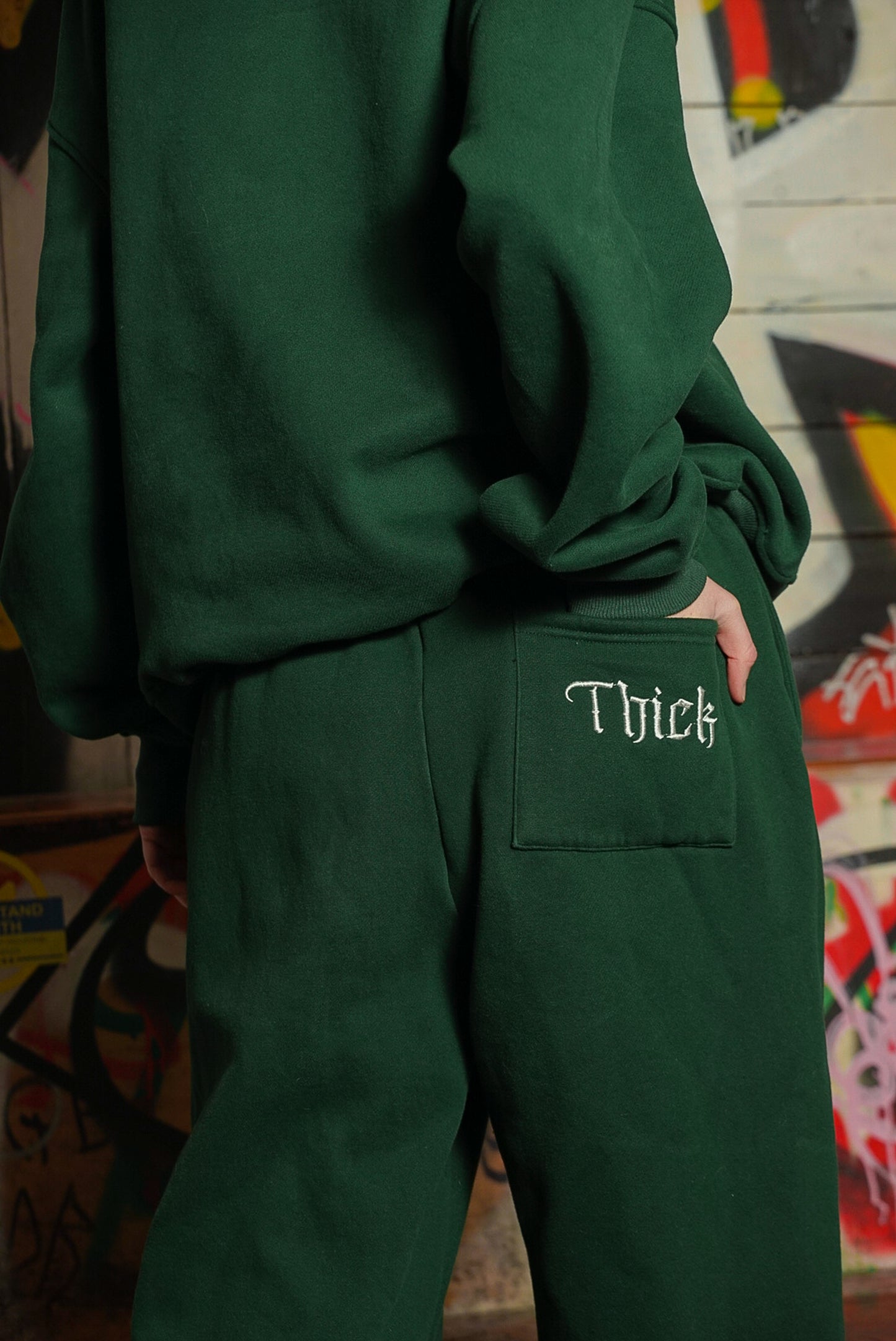 Straight Leg Sweat Pant Deep Green